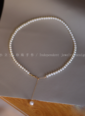 小立交珍珠项链回馈款14K包金女