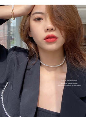 5-6mm淡水珍珠14K包金项链锁骨链