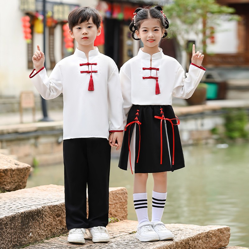 六一儿童表演服汉服中国风中小学生合唱服幼儿园毕业班服朗诵服装