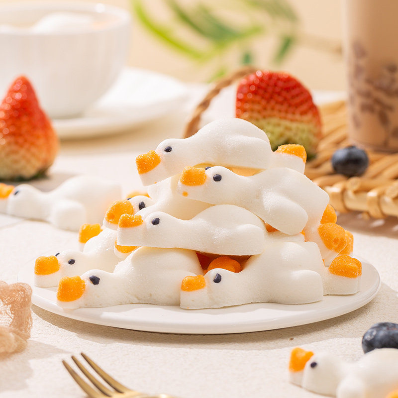 卡通熊猫头棉花糖商用蛋糕甜品烘焙儿童小朋友生日派对小零食糖果 - 图1