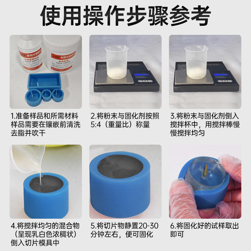 金相冷镶嵌模具硅胶模镶样电子元器件灌胶圆形方形浇筑pcd切片 - 图2