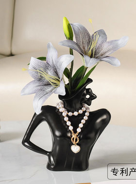 轻奢ins陶瓷花瓶摆件个性小众