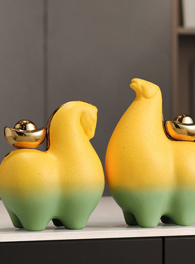 新中式马上有钱家居客厅装饰摆件