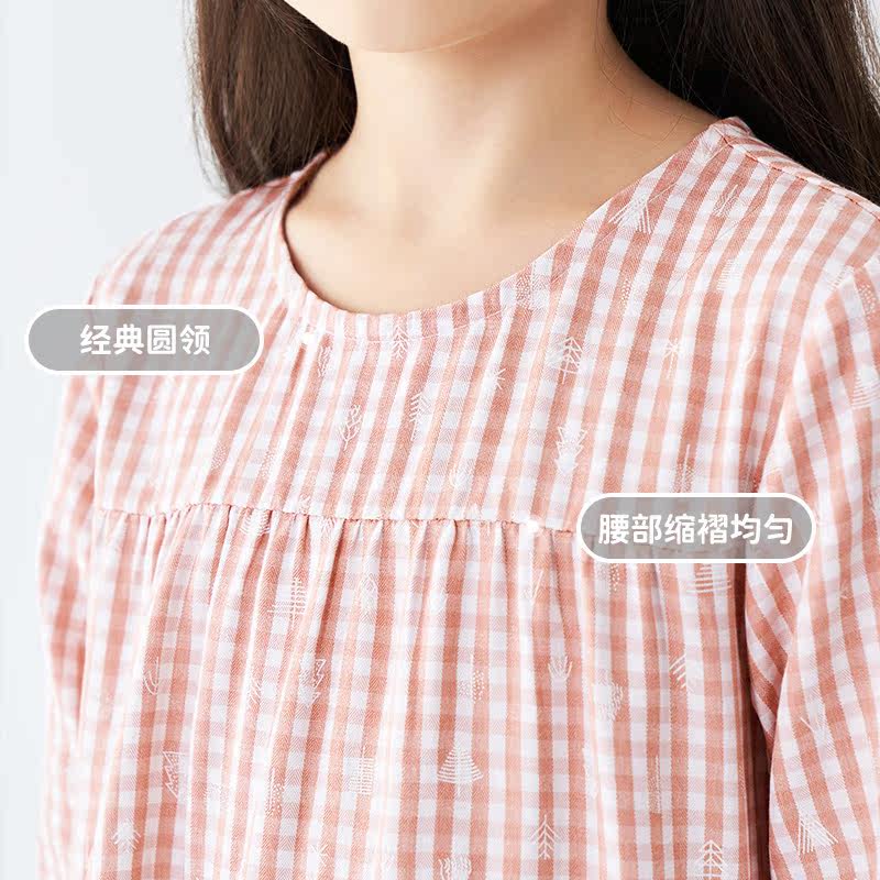 茵曼童装女童连衣裙格子儿童公主裙 茵曼致汇亲子装/亲子时装