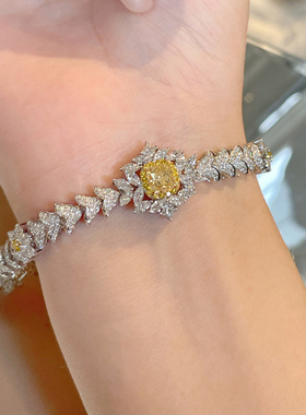 18k黄钻白金克拉手环珠宝定制