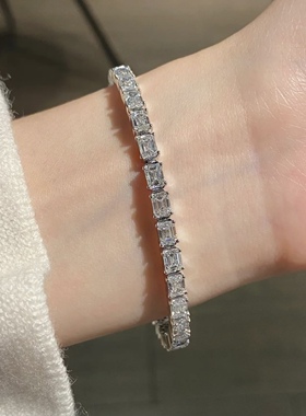 天然GIA奢华祖母绿切钻石冰糖弹簧蛇满钻手链手镯手环