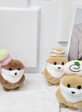 网红卡通毛绒水獭钥匙扣毛绒玩具挂件儿童生日礼物挂饰