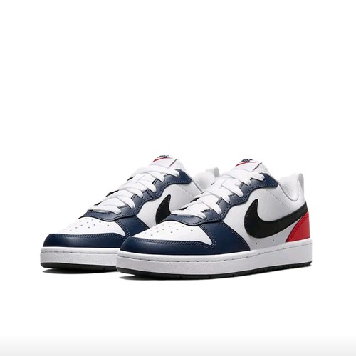 Nike Court Borough Low 2 皮革 休闲舒适 低帮  黑白橙 - 图0