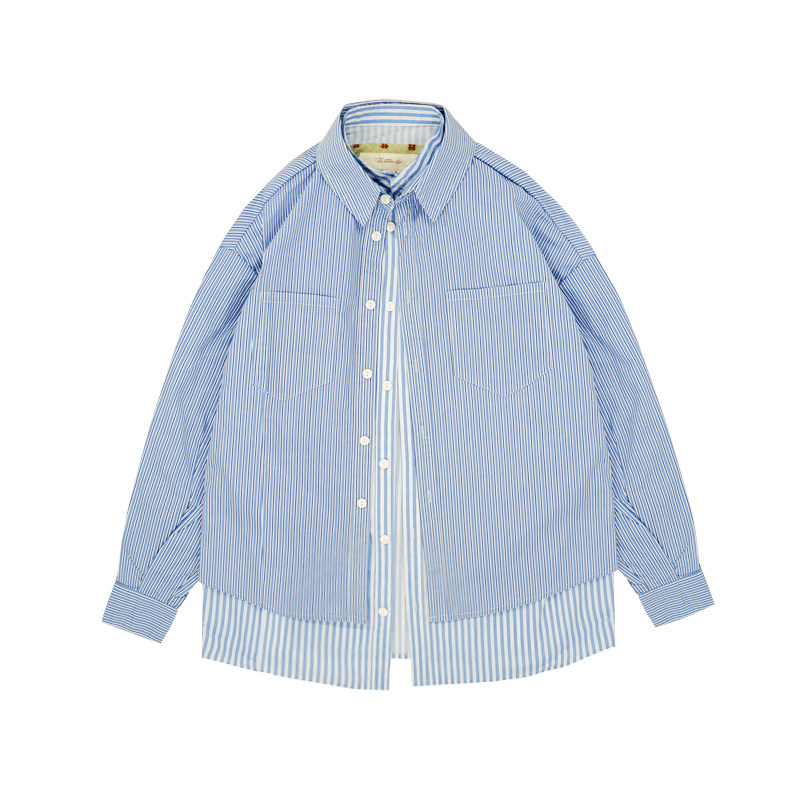 pros by ch日系原创浅蓝色宽松衬衫 prosbych衬衫