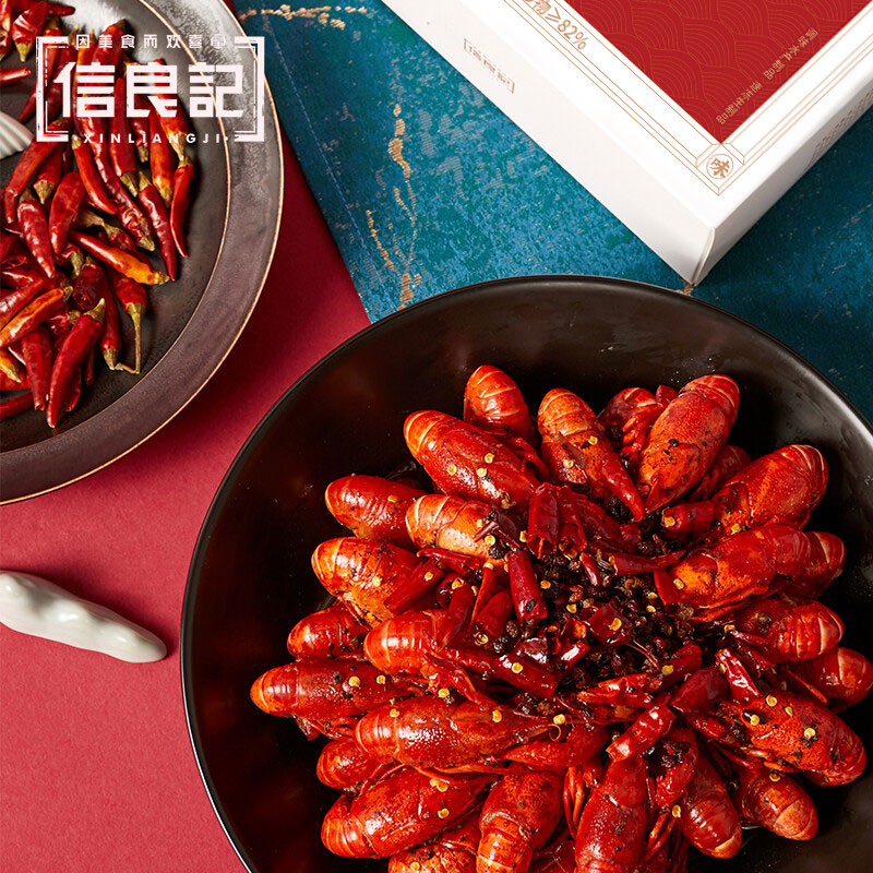 信良记旗舰店【濛主推荐】信良记2022新虾麻辣蒜香小龙虾整虾600g*3盒4-6钱0