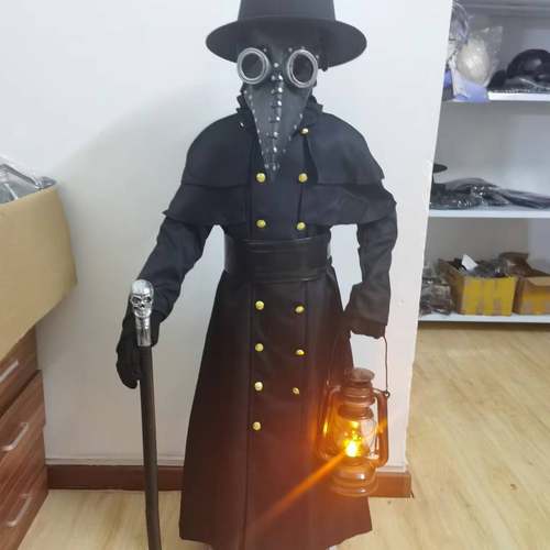 万圣节儿童服装 瘟疫医生cos服衣服 乌鸦面具 鸟嘴医生演出服 - 图1