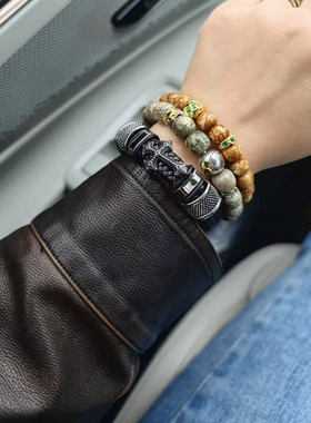 陈冠希彭于晏同款黑武士手链