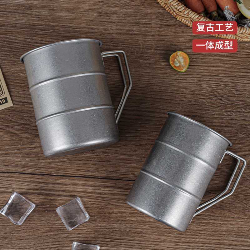 做旧户外露营杯子啤酒杯304不锈钢马克杯复古咖啡水杯野炊装备,淘宝优惠券,粉丝福利购,淘宝优惠卷