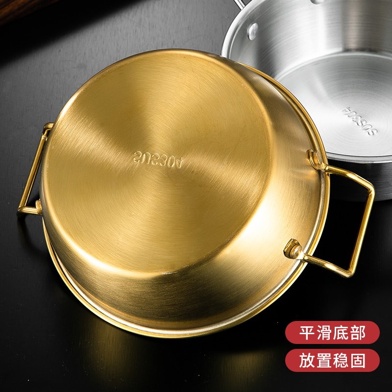 美式创意小吃篮圆形金色304不锈钢薯条篮水果沙拉碗油炸食品容器