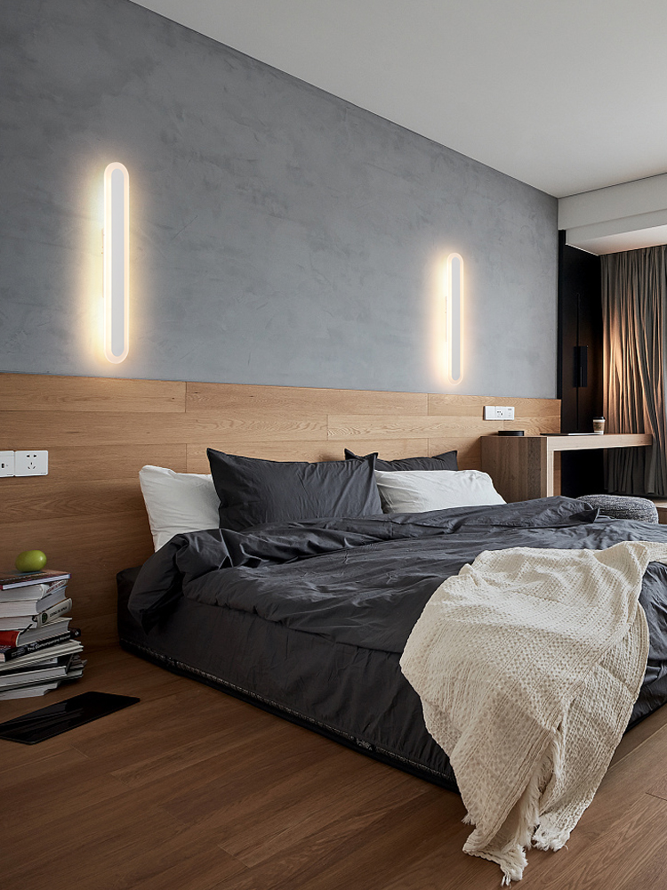 长条壁灯极简条形墙灯现代简约室内卧室无极调光客厅过道床头灯 - 图0