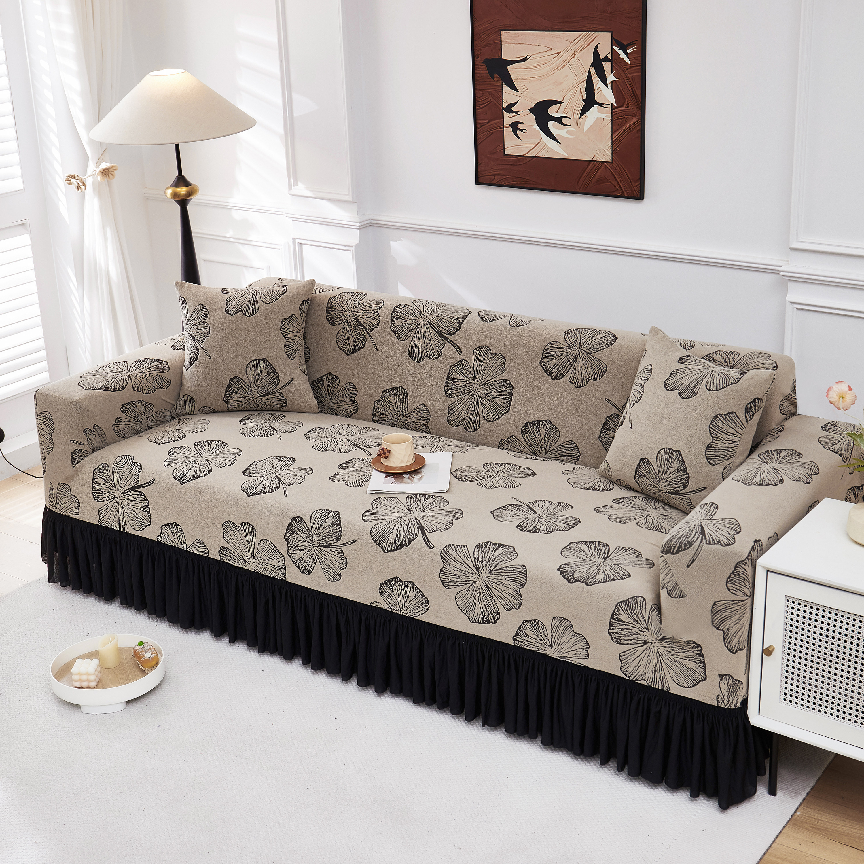 阳离子绒 一体式防滑客厅直排一字型沙发套罩三座全包四季通用型,淘宝优惠券,粉丝福利购,淘宝优惠卷