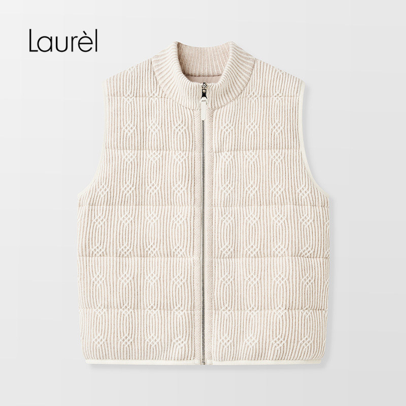 Laurel Laurel 26 Autumn and Winter Twist Stand Collar Down Vest Vest LWD373L00900