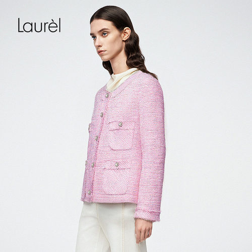 Laurel劳芮新款小香风粗花呢短外套LWD366W00800 - 图0