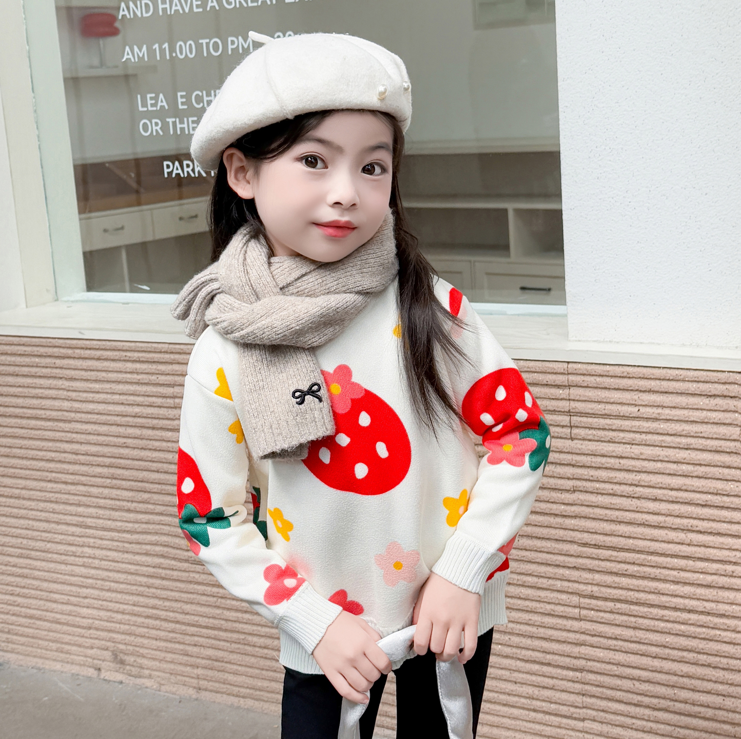 男童女童加绒毛衣秋冬款保暖上衣打底衫洋气百搭3-12岁新款童装