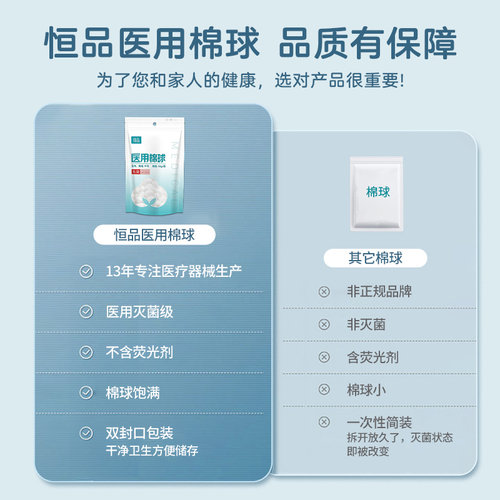 医用脱脂棉球无菌棉花医疗卫生碘伏酒精消毒止血医药用棉花球大包 - 图1