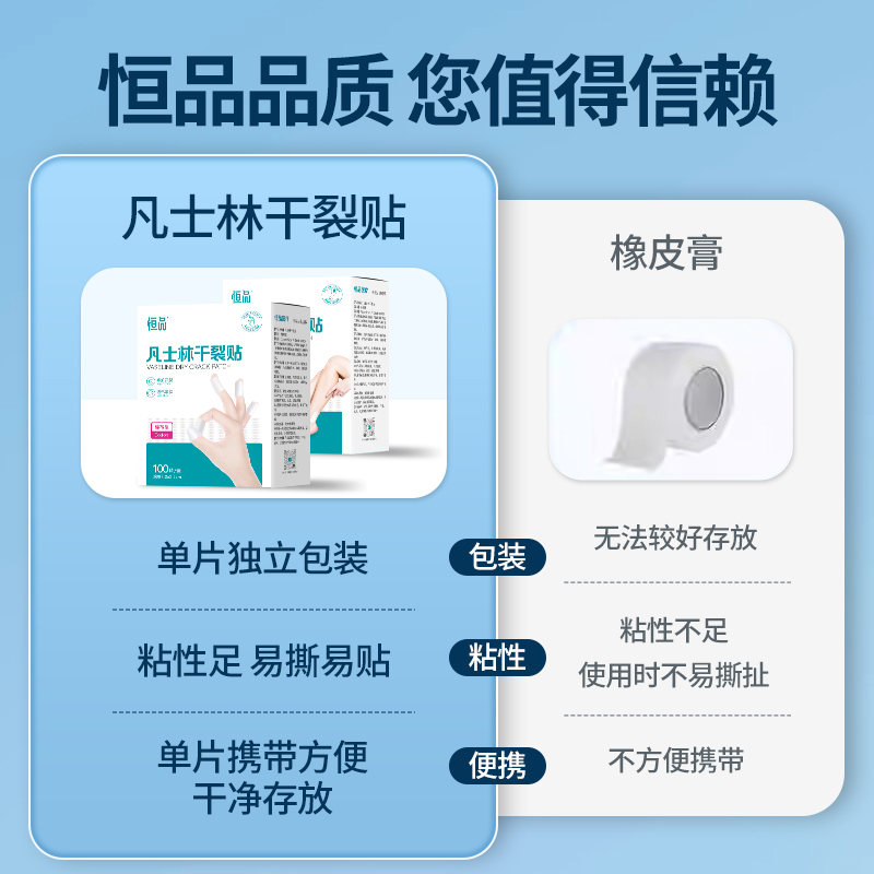 凡士林干裂贴手足皲裂专用防开裂口胶布护手指脚后跟秋冬独立包装