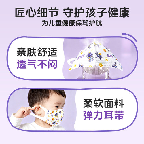 儿童医用口罩0到4岁婴儿宝宝专用一次性医疗宽耳带单独包装3d立体 - 图2