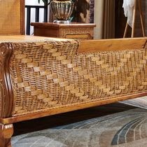 Rattan-bed rattan-bed double man bed natural Indonesia pure vines Bedroom vines Woven Vine furniture Furniture Single Tentbed