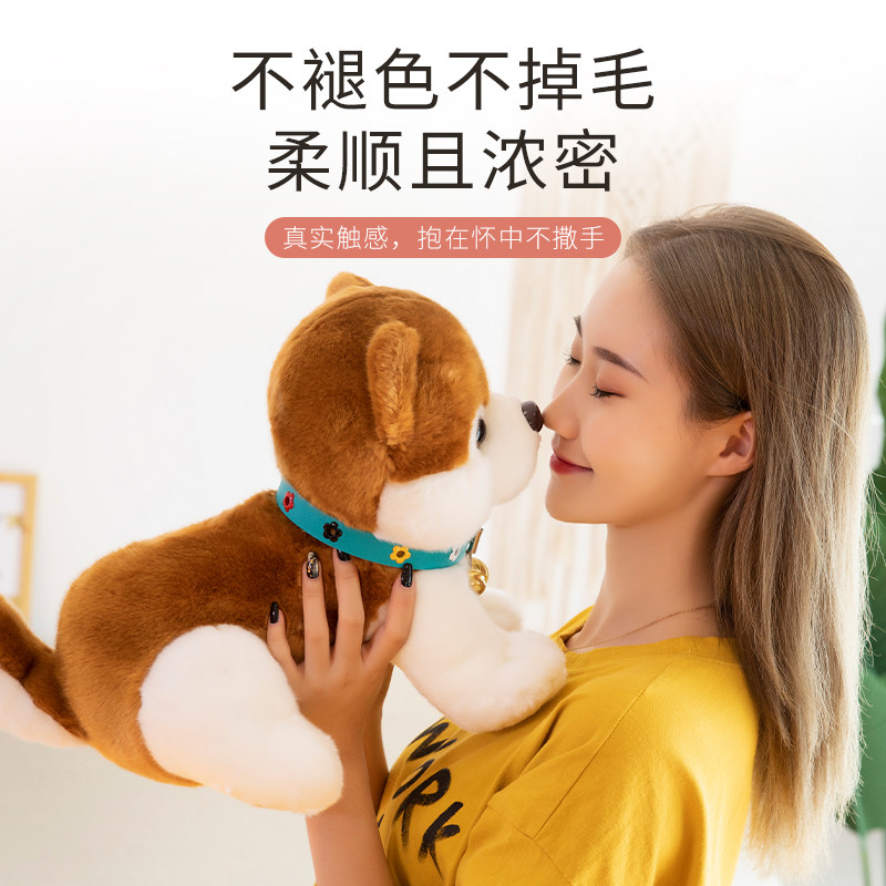 仿真柴犬可爱狗狗毛绒玩具儿童公仔 廷舟母婴毛绒布艺类玩具