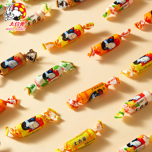 大白兔58g袋装芒果咖啡香蕉多口味奶糖喜糖儿童休闲零食新年货节 - 图0