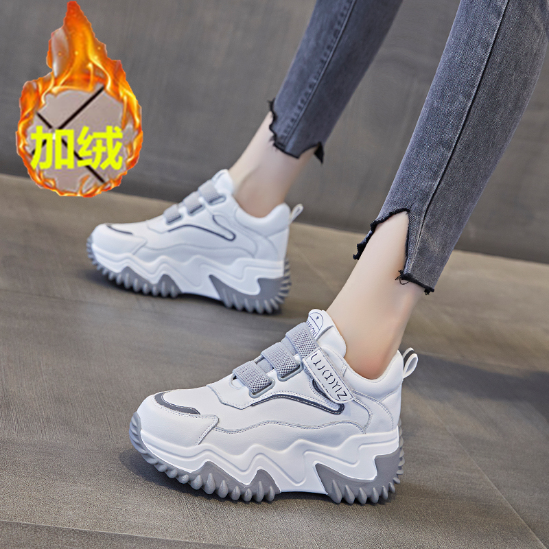 新款老爹鞋厚底内增高8厘米女鞋魔术贴显瘦百搭轻便透气网纱女鞋,淘宝优惠券,粉丝福利购,淘宝优惠卷