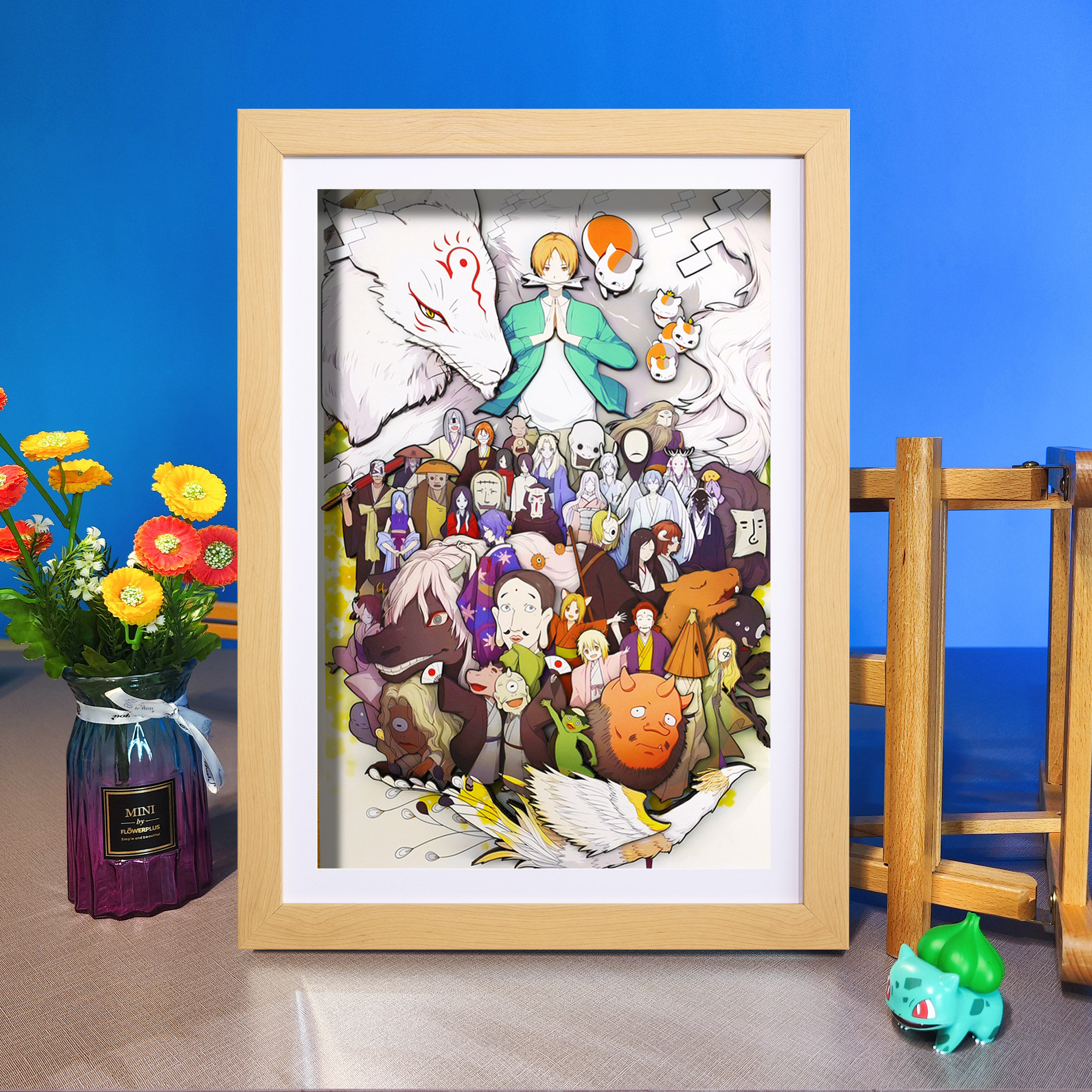夏目友人帐全家福纸艺立体画卡通动漫手工艺术画生日礼物摆件手办