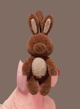 Cute Bear Flocked Duckbill Hair Clip Bangs Side Clip Forehea