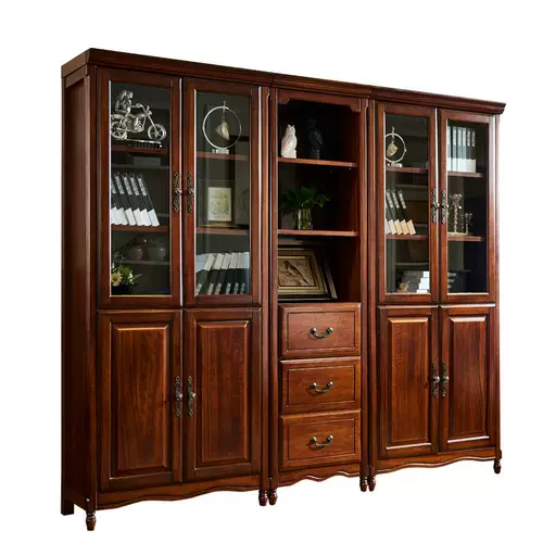 Книжный шкаф из натурального дерева, мебель, стенд, в американском стиле