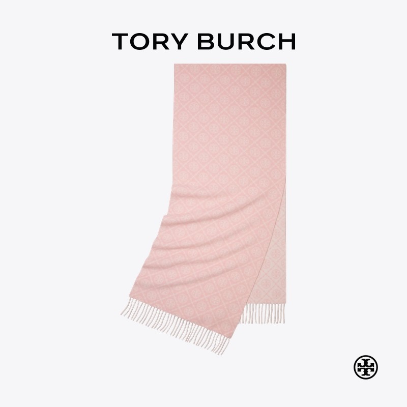【12期免息】TORYBURCH汤丽柏琦T MONOGRAM 绵羊毛提花围巾164571