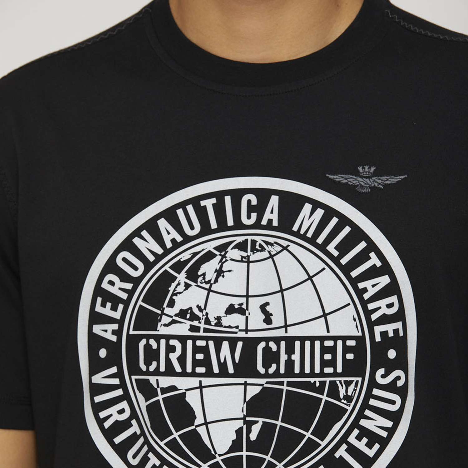 Aeronautica Militare AM空军 男士时尚纯棉短袖T恤241TS2208J635 - 图1