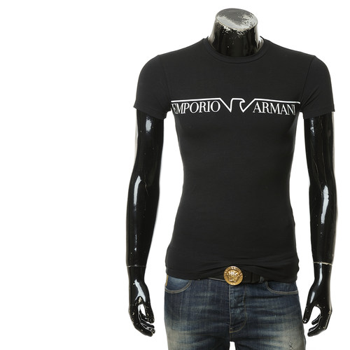 Armani/阿玛尼EA 男士鹰标修身弹力时尚圆领短袖T恤 111035 4F516 - 图3