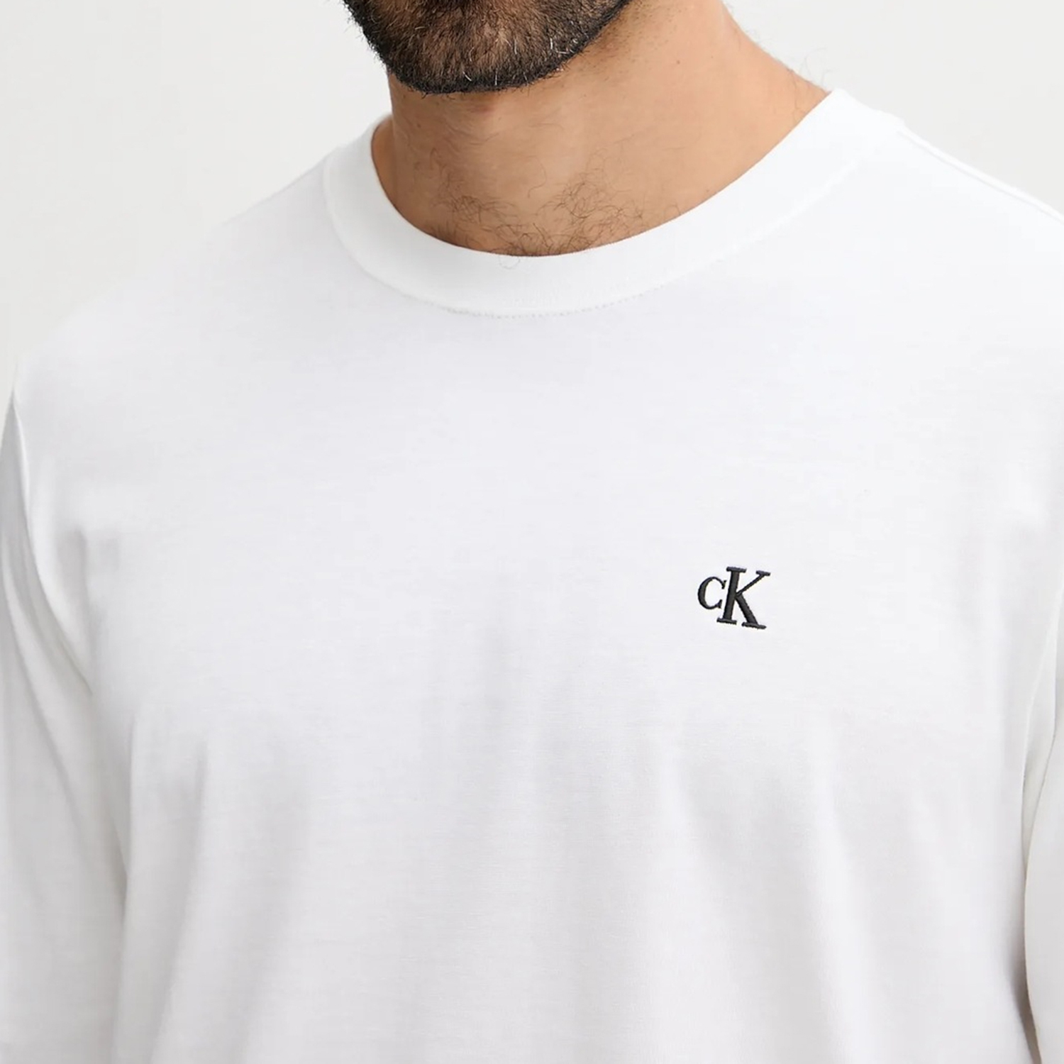 Calvin Klein Jeans CK 男士绣标时尚休闲圆领长袖T恤 LV04RD247G - 图0