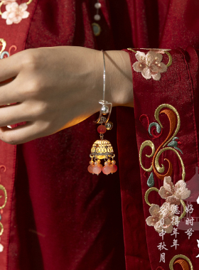 古风流苏手镯发光灯笼手饰宫廷仙气手环镯子日常气质百搭首饰品女