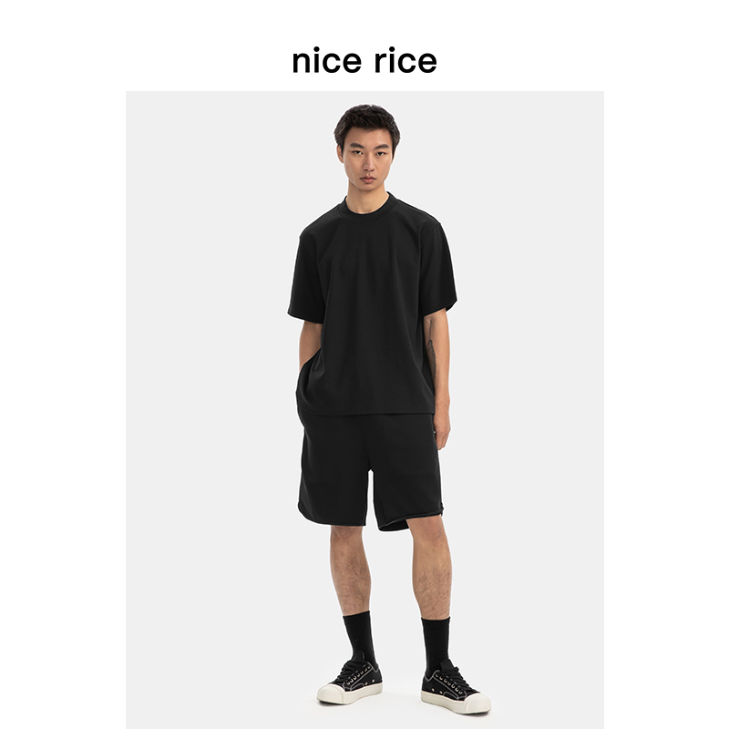 nice rice好饭 罗纹舒棉弹200G宽松短袖T恤[商场同款]NFX02016 - 图2