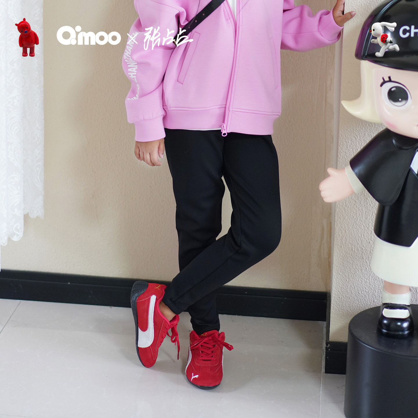 【张占占IP联名】Qimoo冬季新款女童加绒打底裤厚外穿QSS4KP518Z,淘宝优惠券,粉丝福利购,淘宝优惠卷