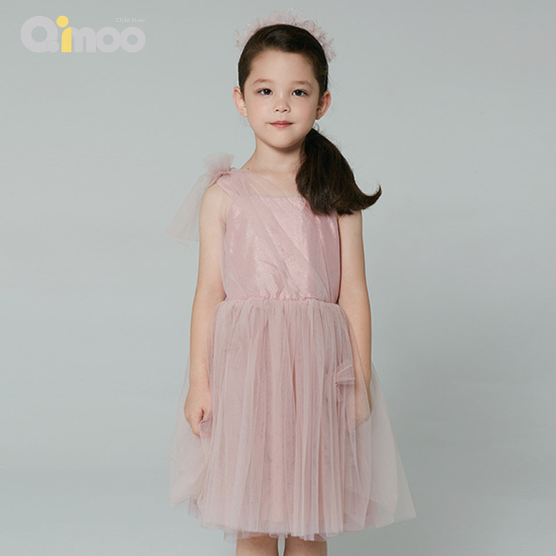 淇木Qimoo童装夏女童甜美休闲设计网纱拼接公主连衣裙QYH2LP101A_虎窝淘