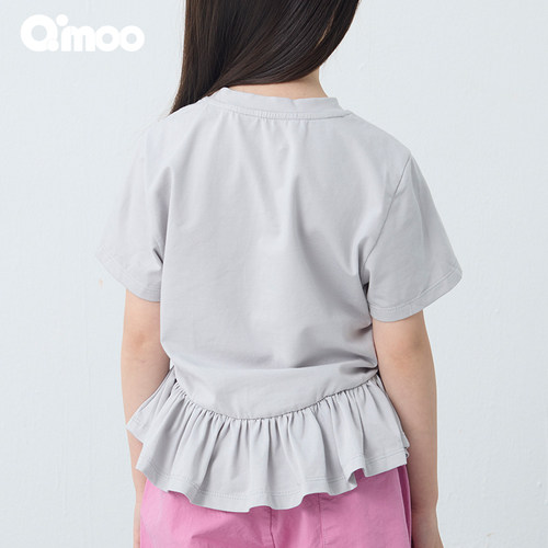 Qimoo淇木25夏季新款童装女童休闲舒适时尚T恤QSS2TC669X - 图3