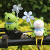 Cute Little Frog Windmill Bamboo Dragonfly Battery Bicycle Car Electric Motorcycle Decoration Gift for Best Friend