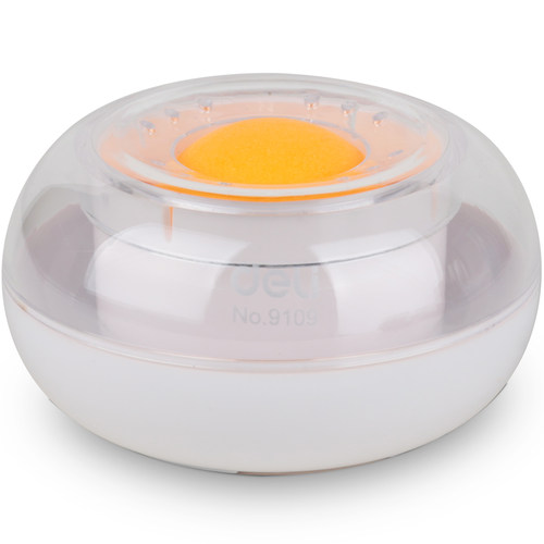 得力9109海绵缸湿手器 财务用品沾水缸点钞用办公用品湿手器 圆形滚珠点钞沾手水缸 粘手器 财务办公用品 - 图2