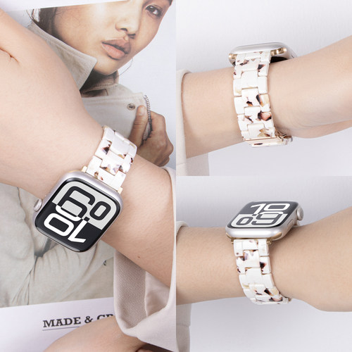 适用苹果手表表带树脂s10运动iwatch表带applewatch11表带se女款ultra3男士7创意s9代8智能s11新款46mm45透气 - 图1