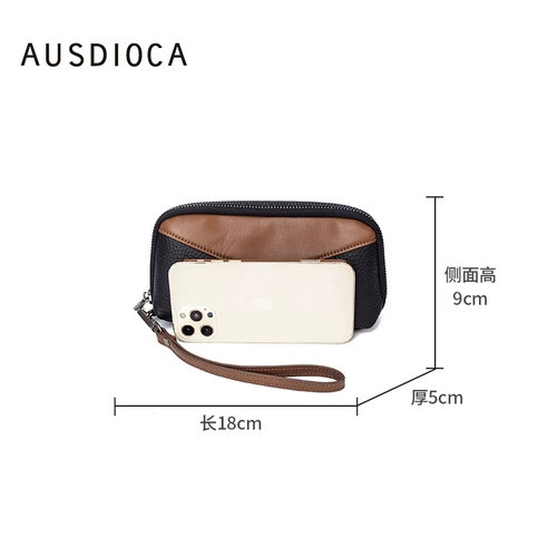 Маленькая сумка клатч для отдыха, универсальная сумка с петлей на руку, из натуральной кожи