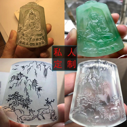 3605新款随形立体挂件侧脸观音头精雕图玉雕电脑雕刻浮雕图灰度图 - 图2