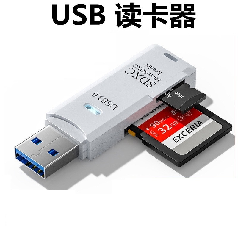 USB3.0读卡器高速款迷你型多合一SD/TF卡手持式转换器多功能电脑车载通用单反相机卡U盘内存卡存储卡 - 图0