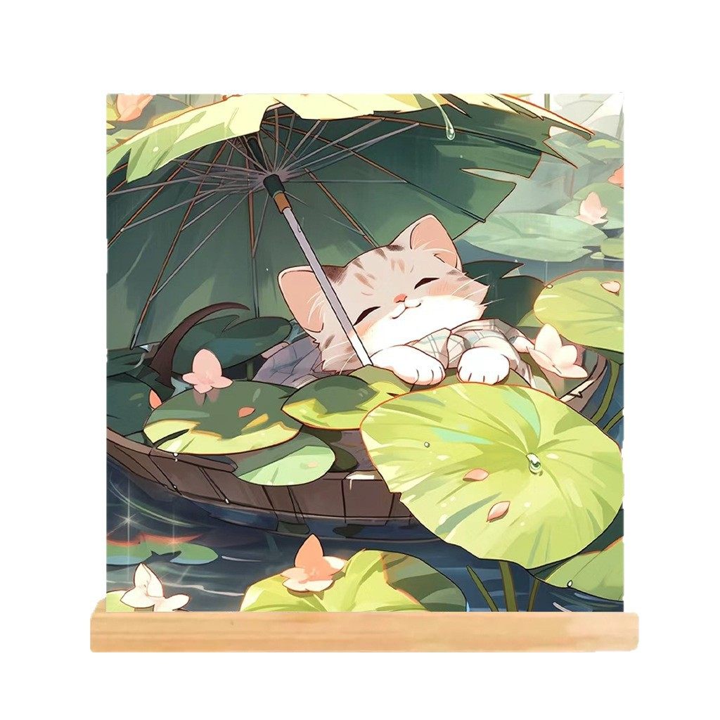 日系卡通猫咪向日葵DIY数字油画儿童手工简单装饰画可爱猫咪挂画,淘宝优惠券,粉丝福利购,淘宝优惠卷