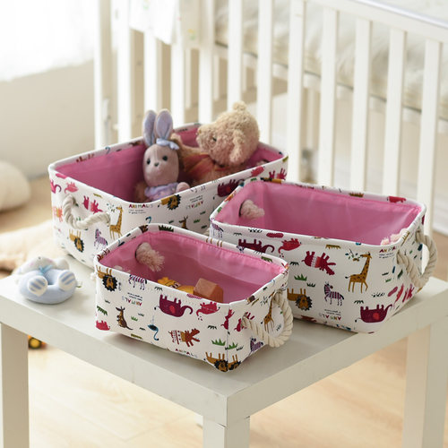 筱原宝宝玩具布艺收纳筐桌面整理箱置物筐婴儿用品床上收纳箱杂物 - 图2